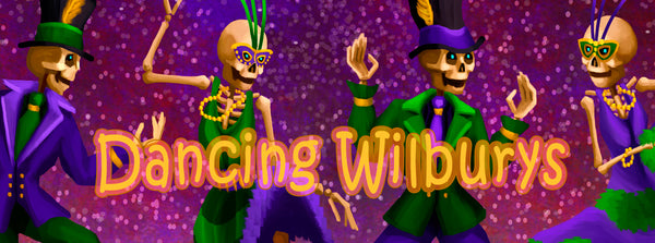 Dancing Wilburys | Mardi Gras Skeleton Party Art Print