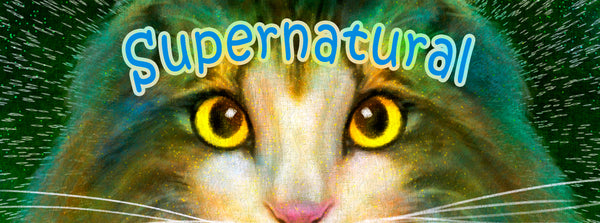 Supernatural | Neon Green Cat Portrait Art Prints