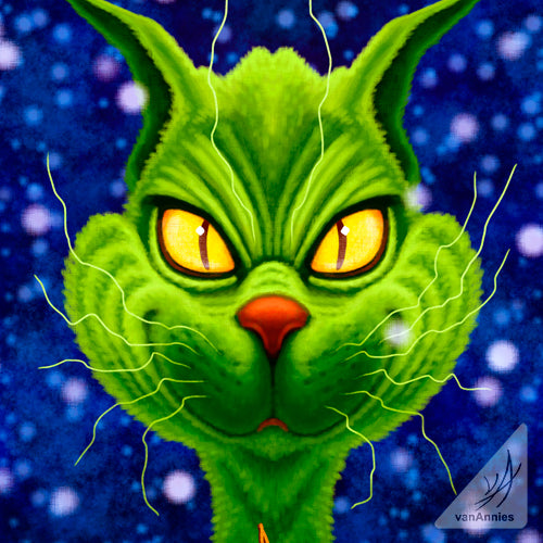 Meowster Grinch Wrapped Canvas Print