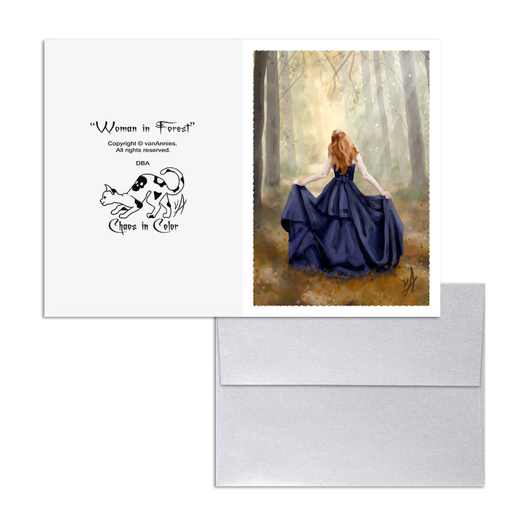 Woman in Forest 5x7 Art Card Print