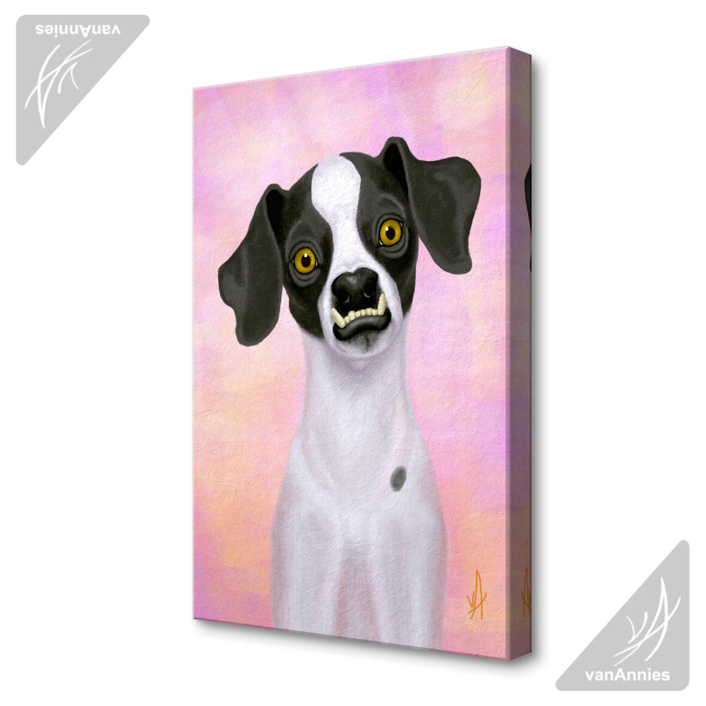Beauty Spot (Cute Dog) Wrapped Canvas Print