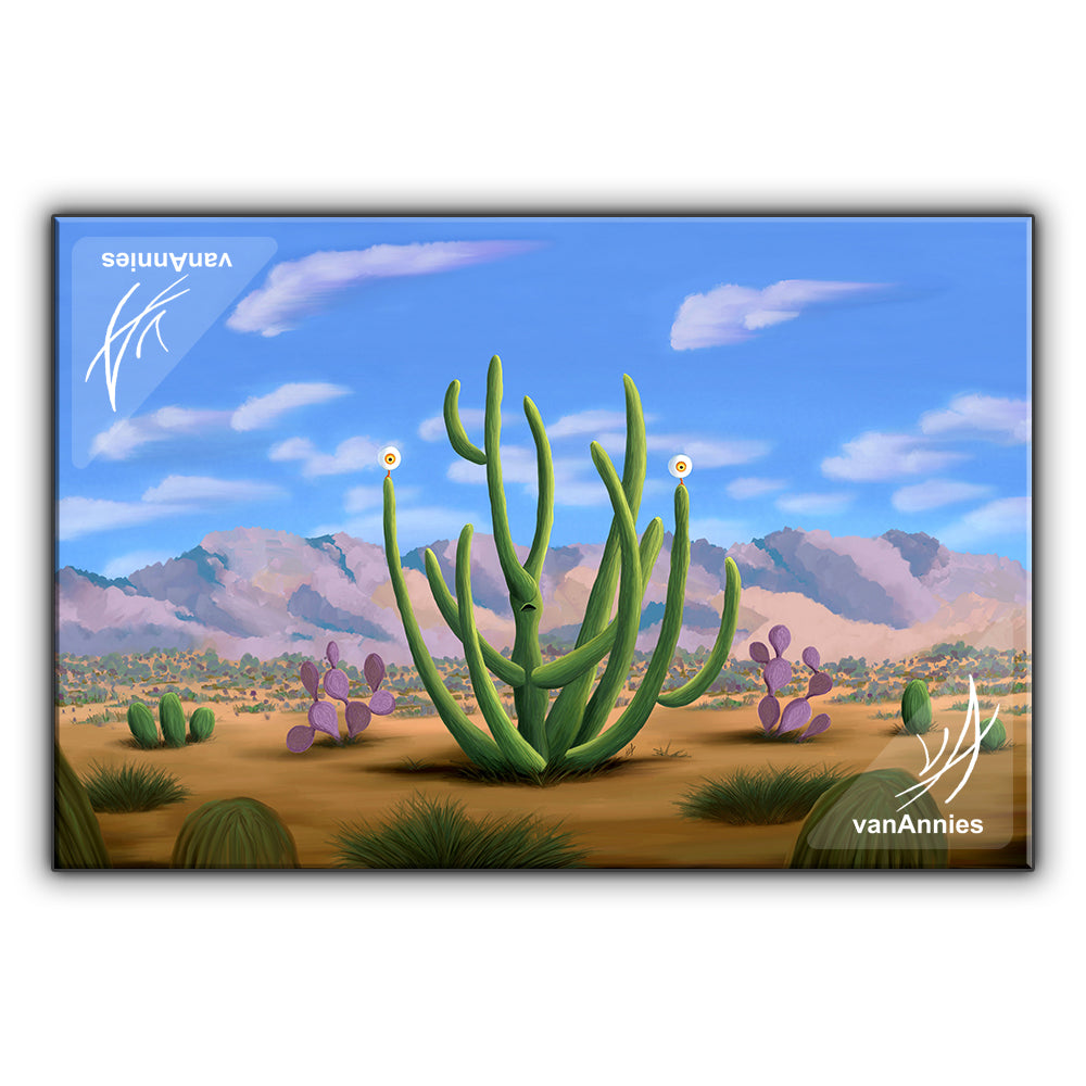 Cacteye the Alien Cactus Wrapped Canvas Print