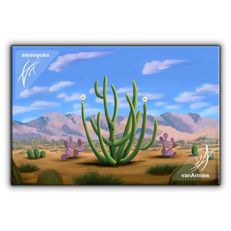 Cacteye the Alien Cactus Wrapped Canvas Print