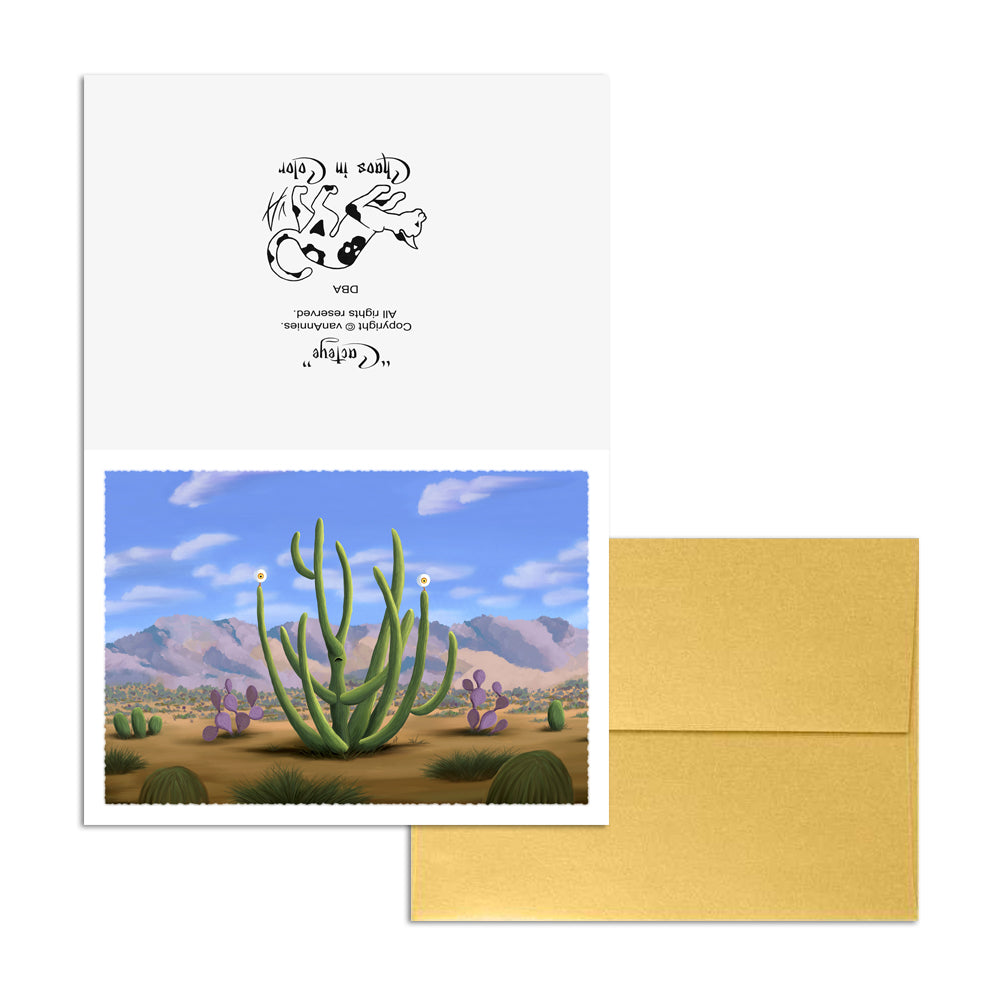Cacteye (Cactus with Eyeballs) 5x7 Art Card Print