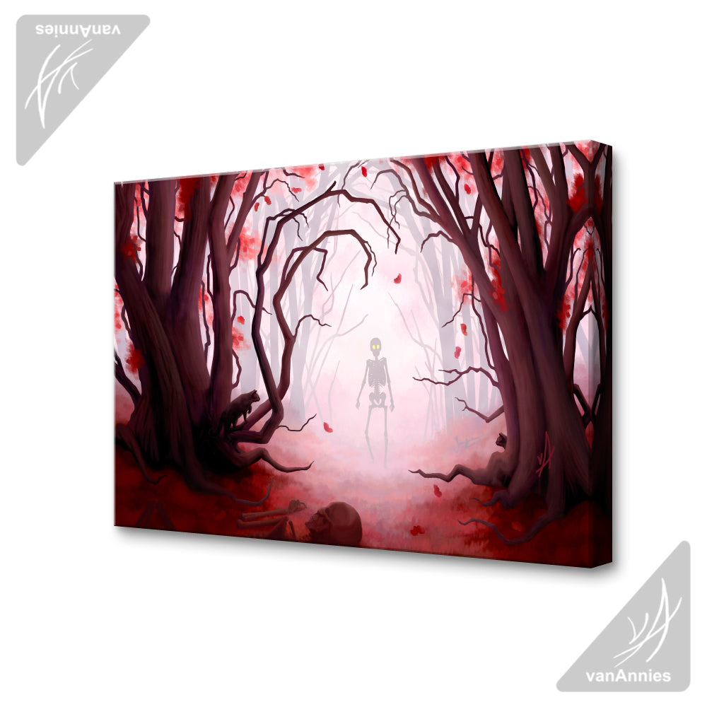 Mirkwood (Spooky Red Forest) Wrapped Canvas Print
