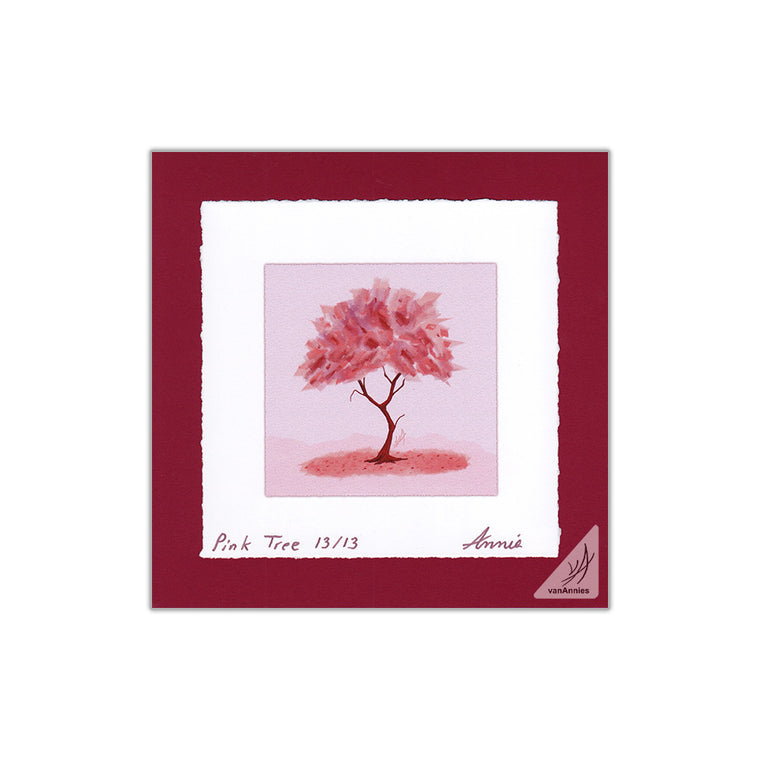 The Pink Tree 8x8 Deckle Edge Print