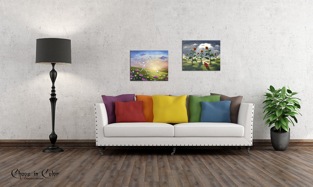 Outnumbered Revenge of the Sunflowers Wrapped Canvas Print - Chaos in Color - 2