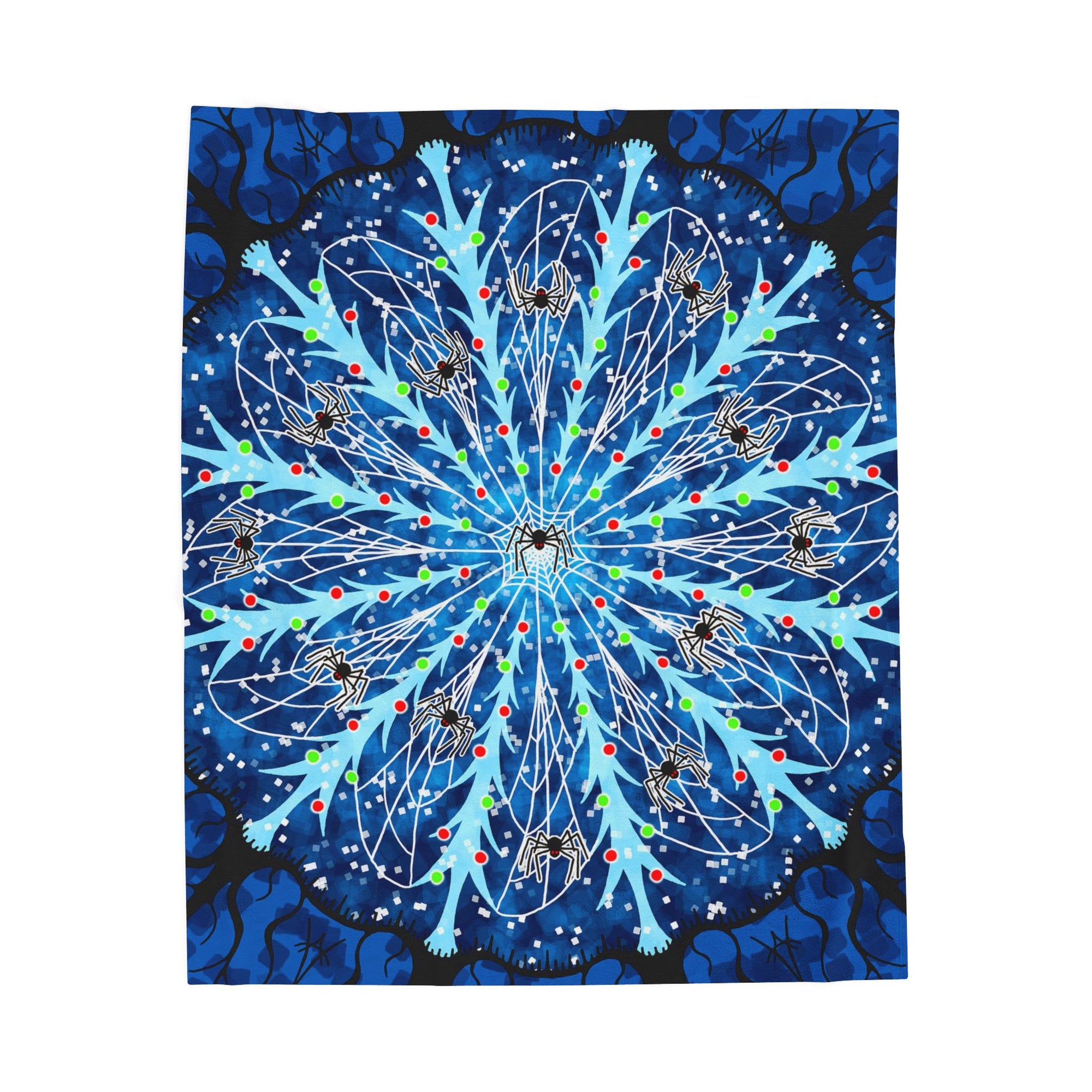 Thirteen Spiders of Yule - Soft Fleece Blanket