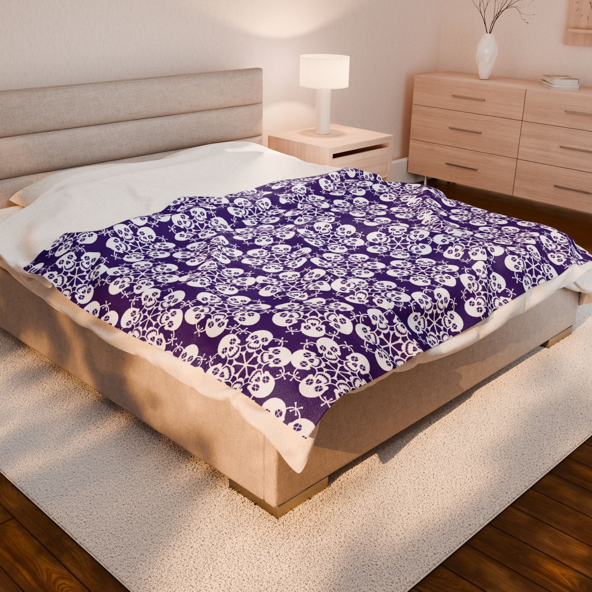 Deathly Snow Flakes - Soft Purple Fleece Blanket (FREE SHIPPING)