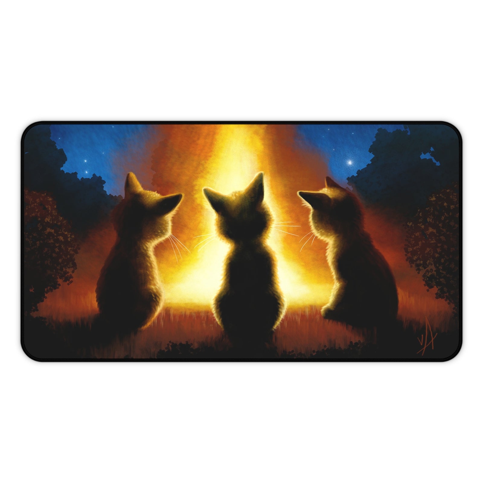Orion's Fire - Three Kittens - Cat Food Mat (Free Shipping)