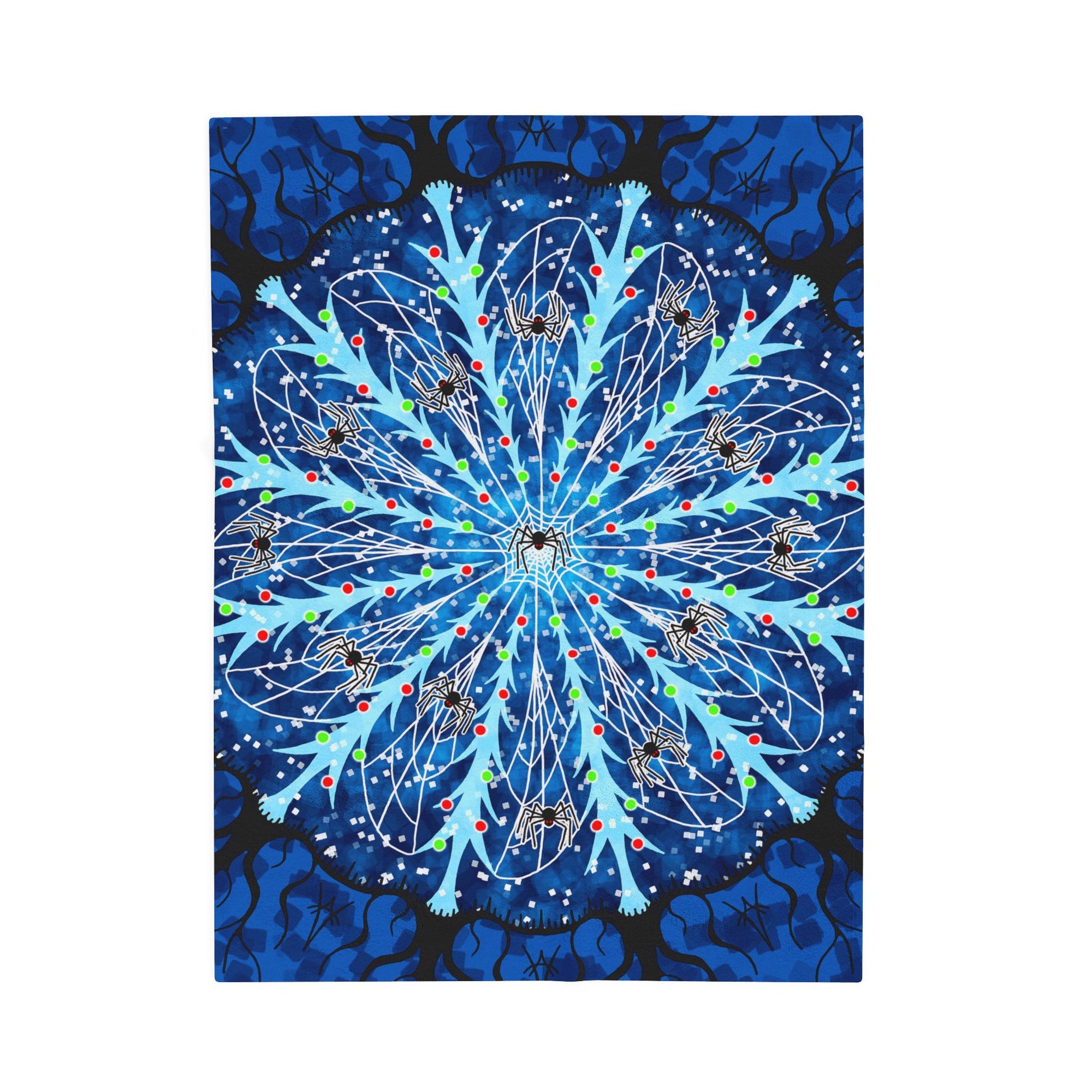 Thirteen Spiders of Yule - Soft Fleece Blanket
