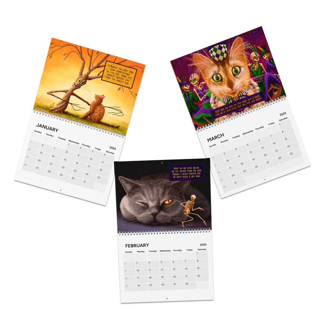 Calendar (2025) - Dark Humor for Cat People with Pictures and Verse