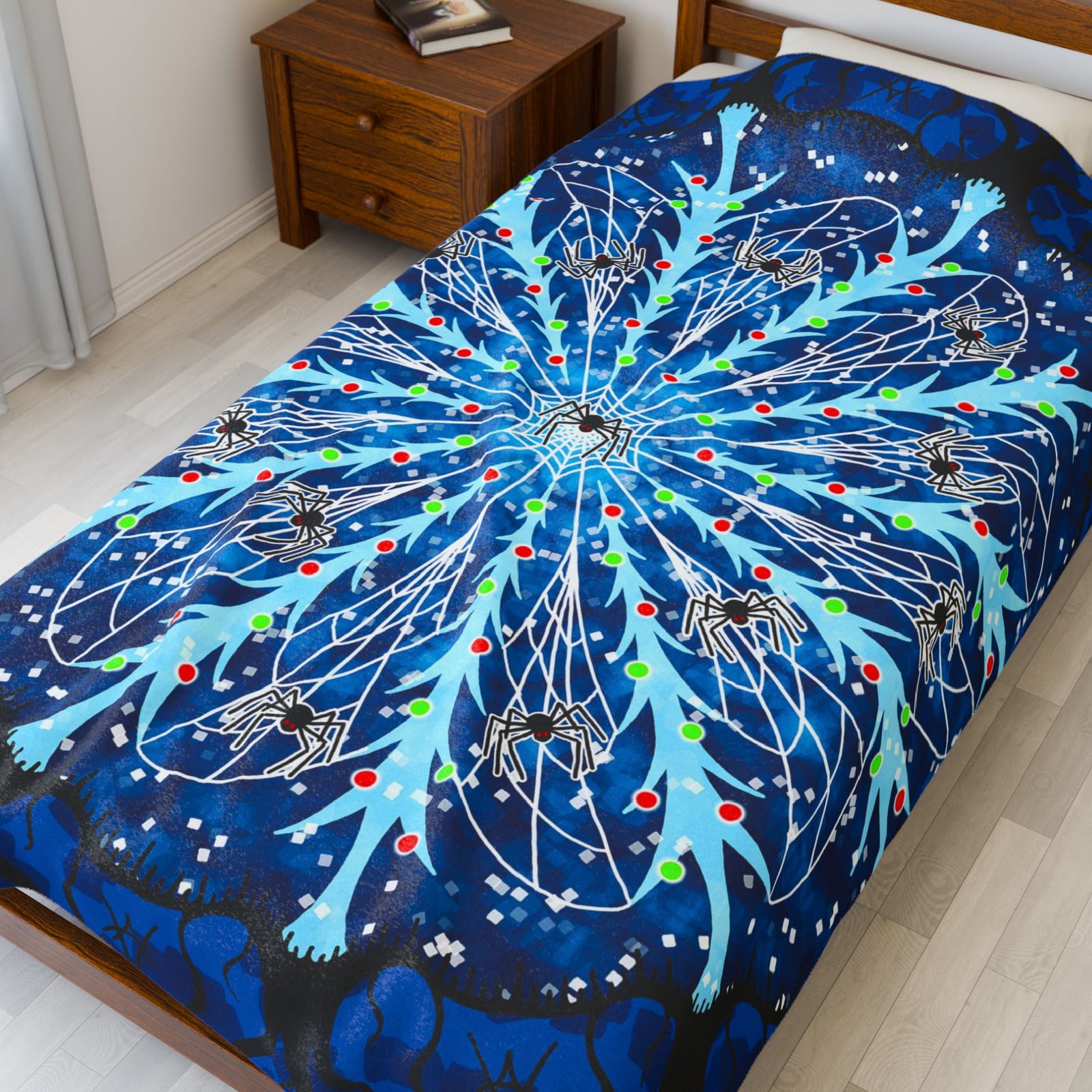 Thirteen Spiders of Yule - Soft Fleece Blanket