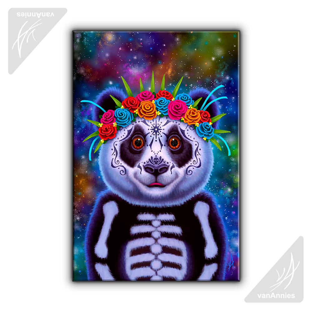 Panda Surprise Dia de los Muertos Canvas Art Print