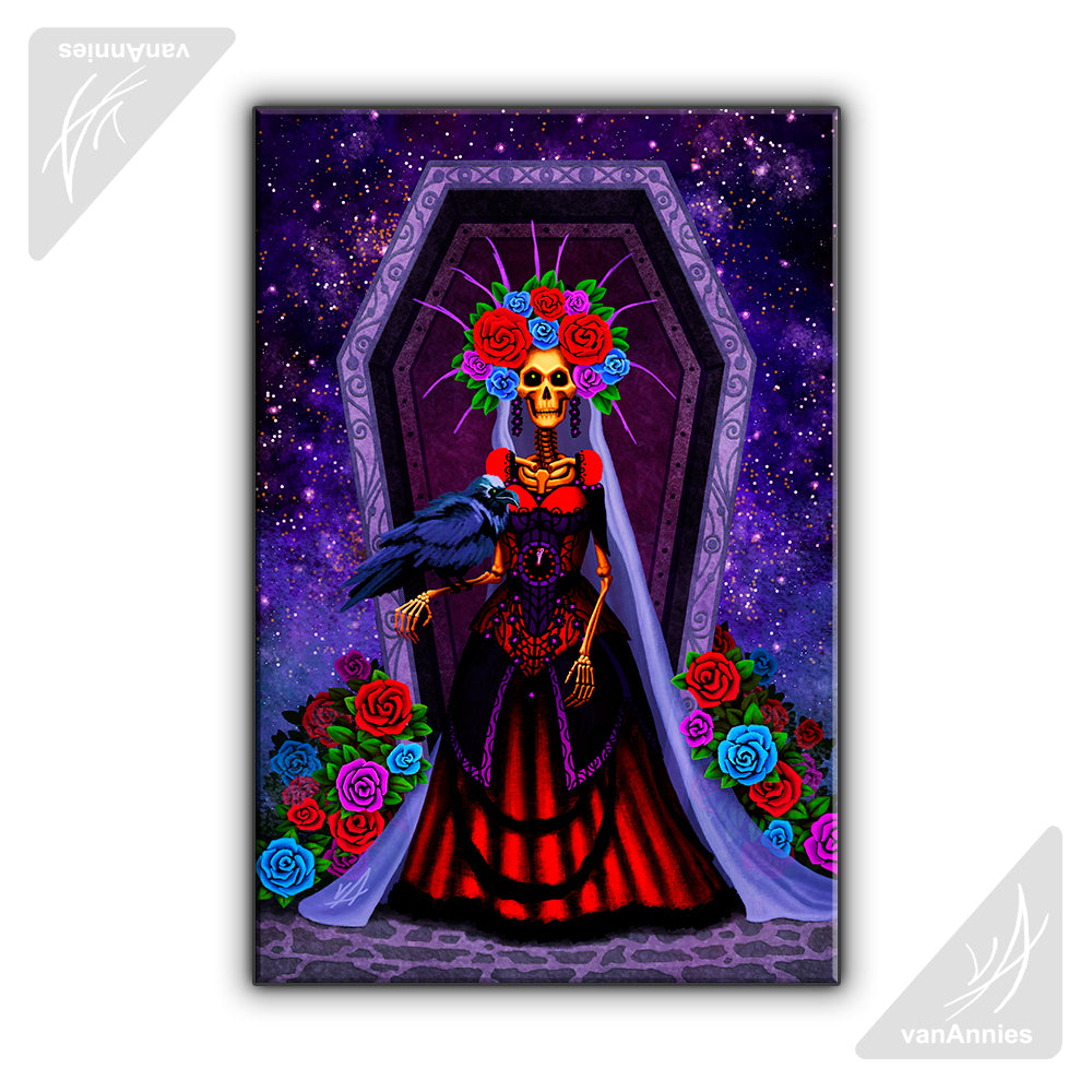 Corvid Catrina!  Wrapped Canvas Print