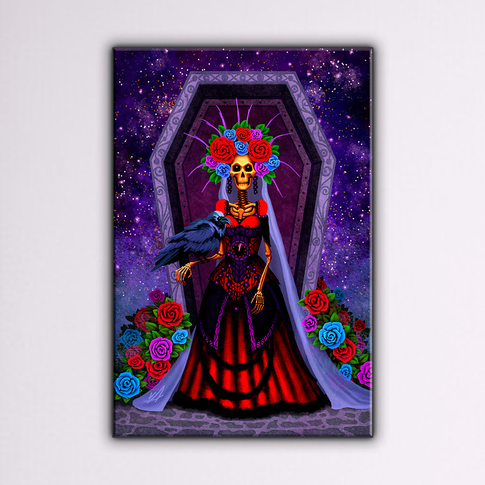 Corvid Catrina!  Wrapped Canvas Print