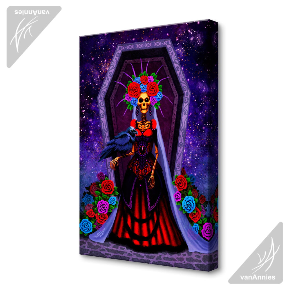 Corvid Catrina!  Wrapped Canvas Print