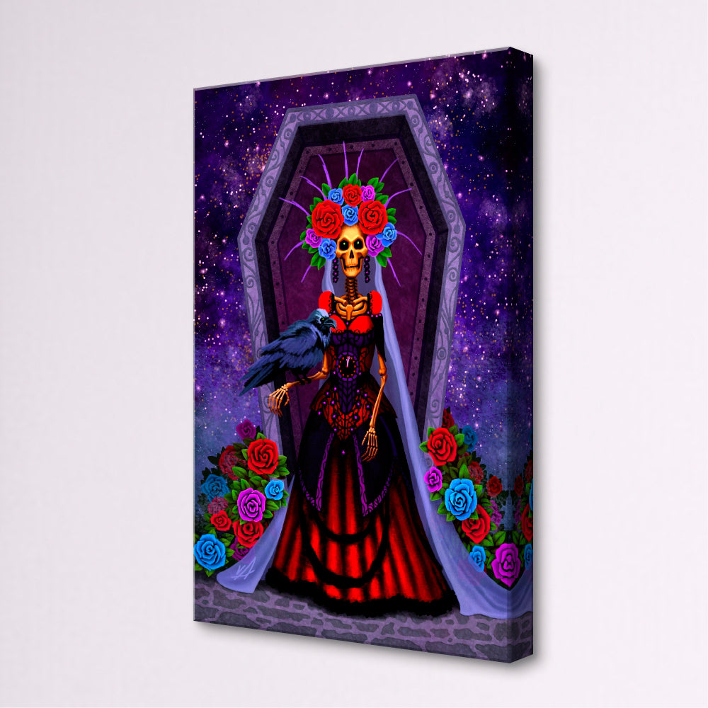 Corvid Catrina!  Wrapped Canvas Print