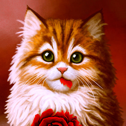 Kitten Loves You 8x12 Wrapped Canvas Print