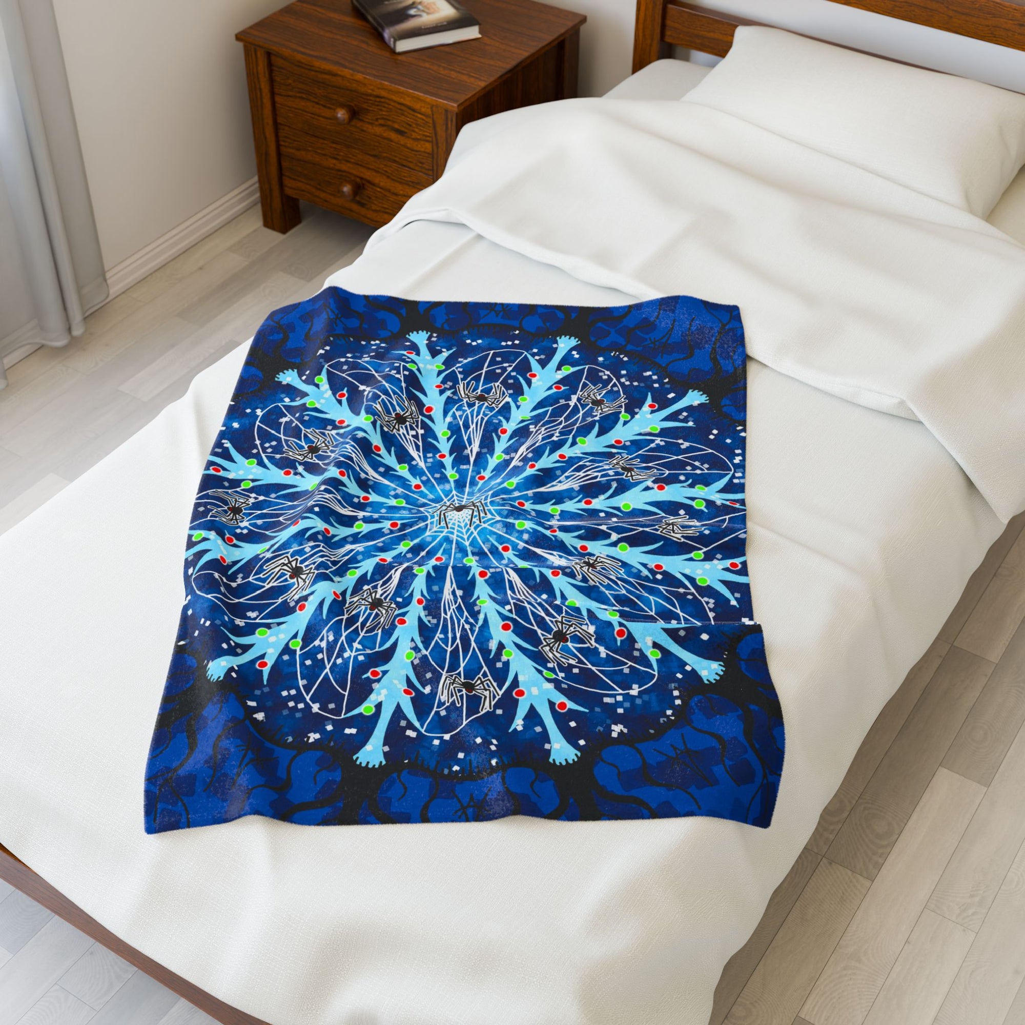 Thirteen Spiders of Yule - Soft Fleece Blanket