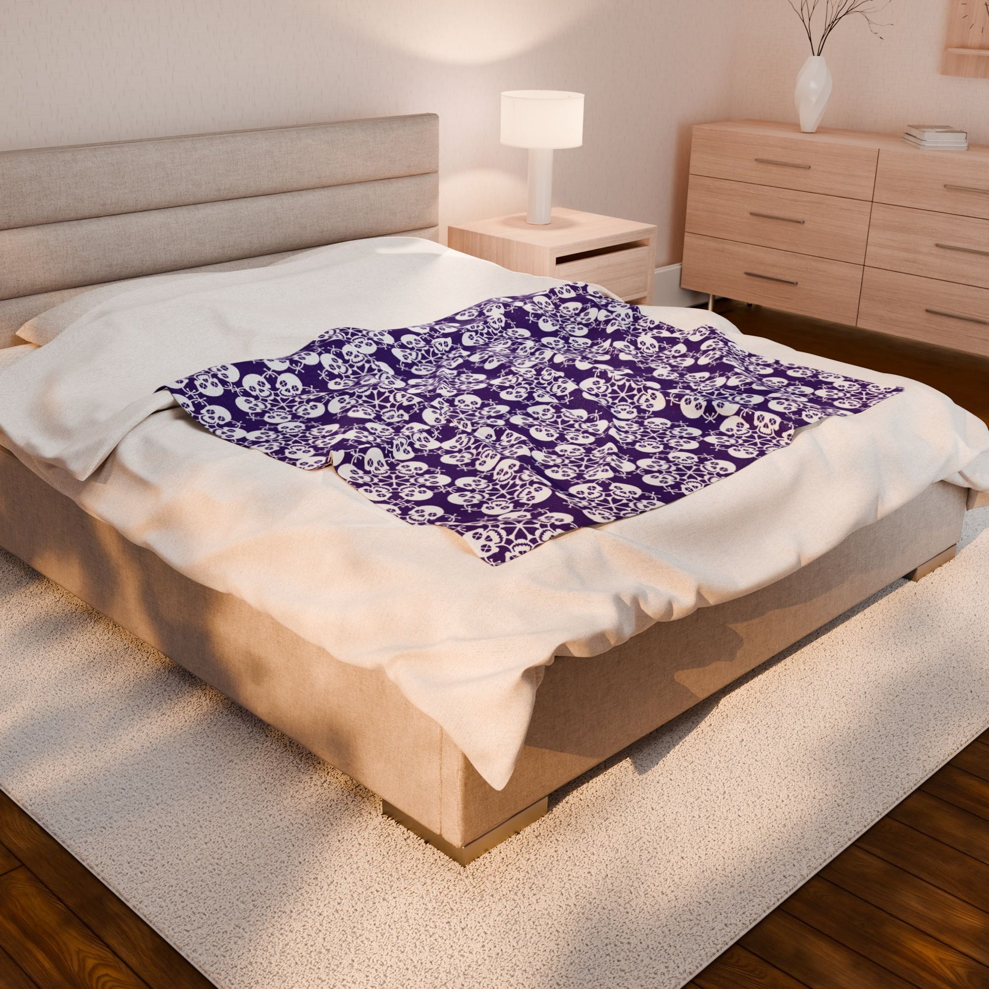 Deathly Snow Flakes - Soft Purple Fleece Blanket (FREE SHIPPING)