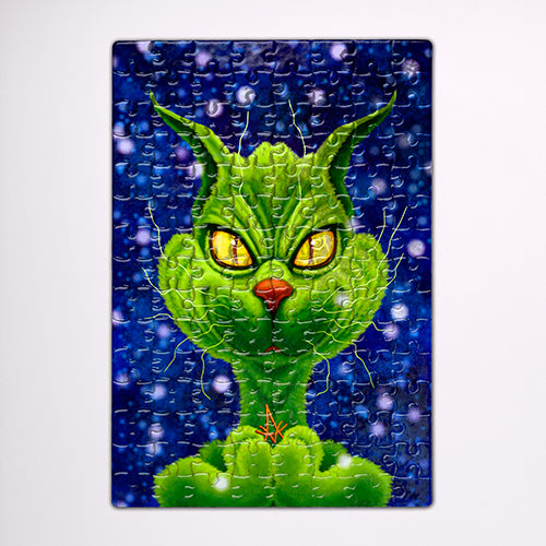 Meowster Grinch! Green Cat Puzzle