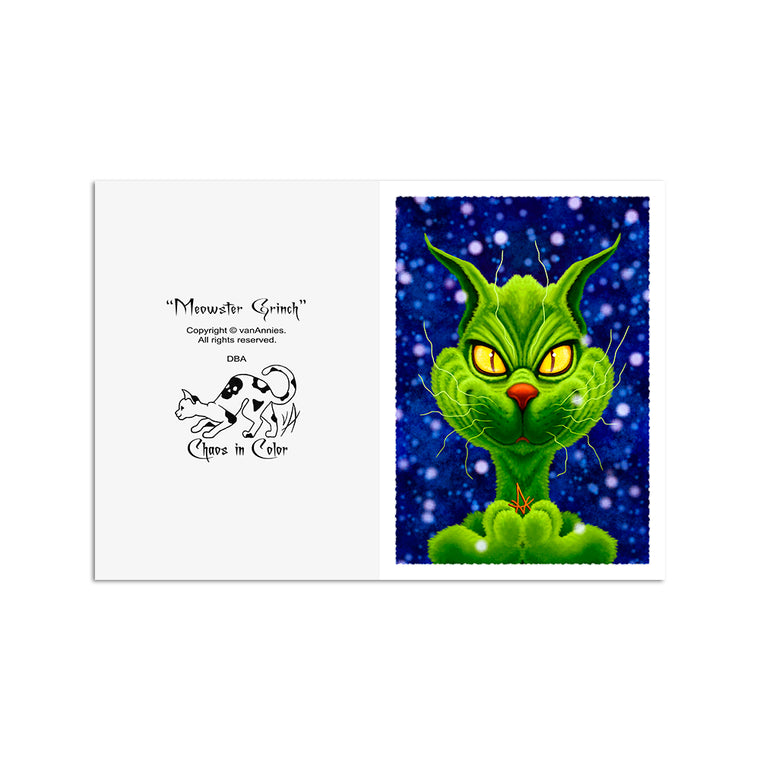 Meowster Grinch 5x7 Art Card Print