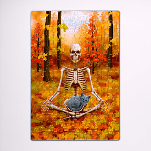 Purrvana! Meditating Skeleton Puzzle