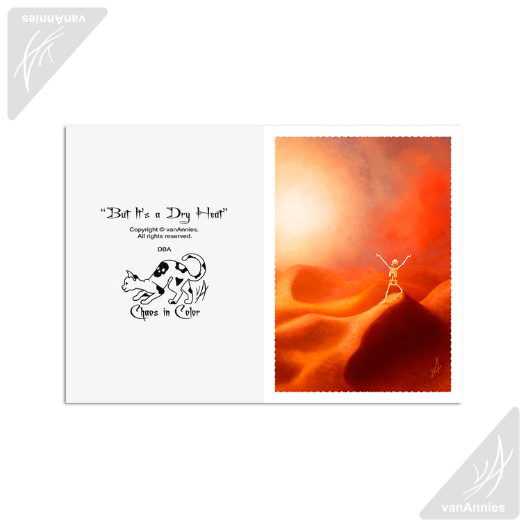 But It's a Dry Heat | Skeleton in the Desert | 5x7 Art Card Print