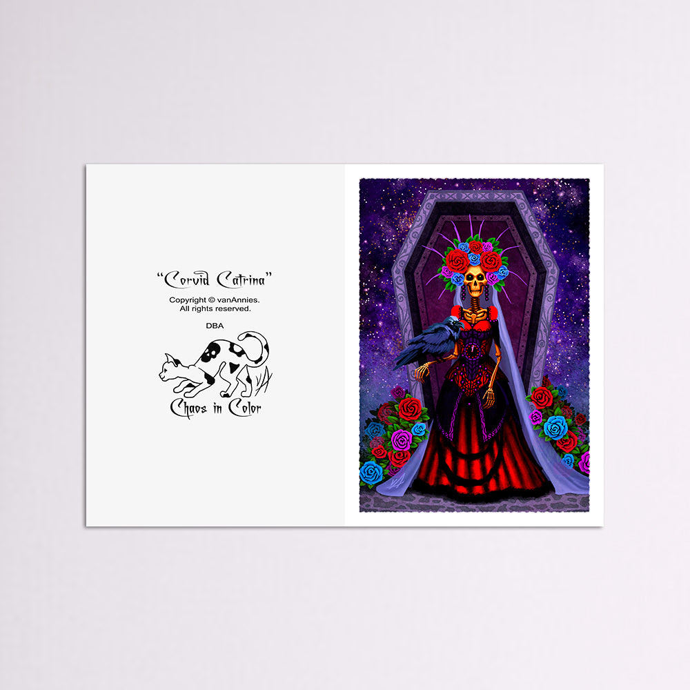 Corvid Catrina! 5x7 Art Card Print