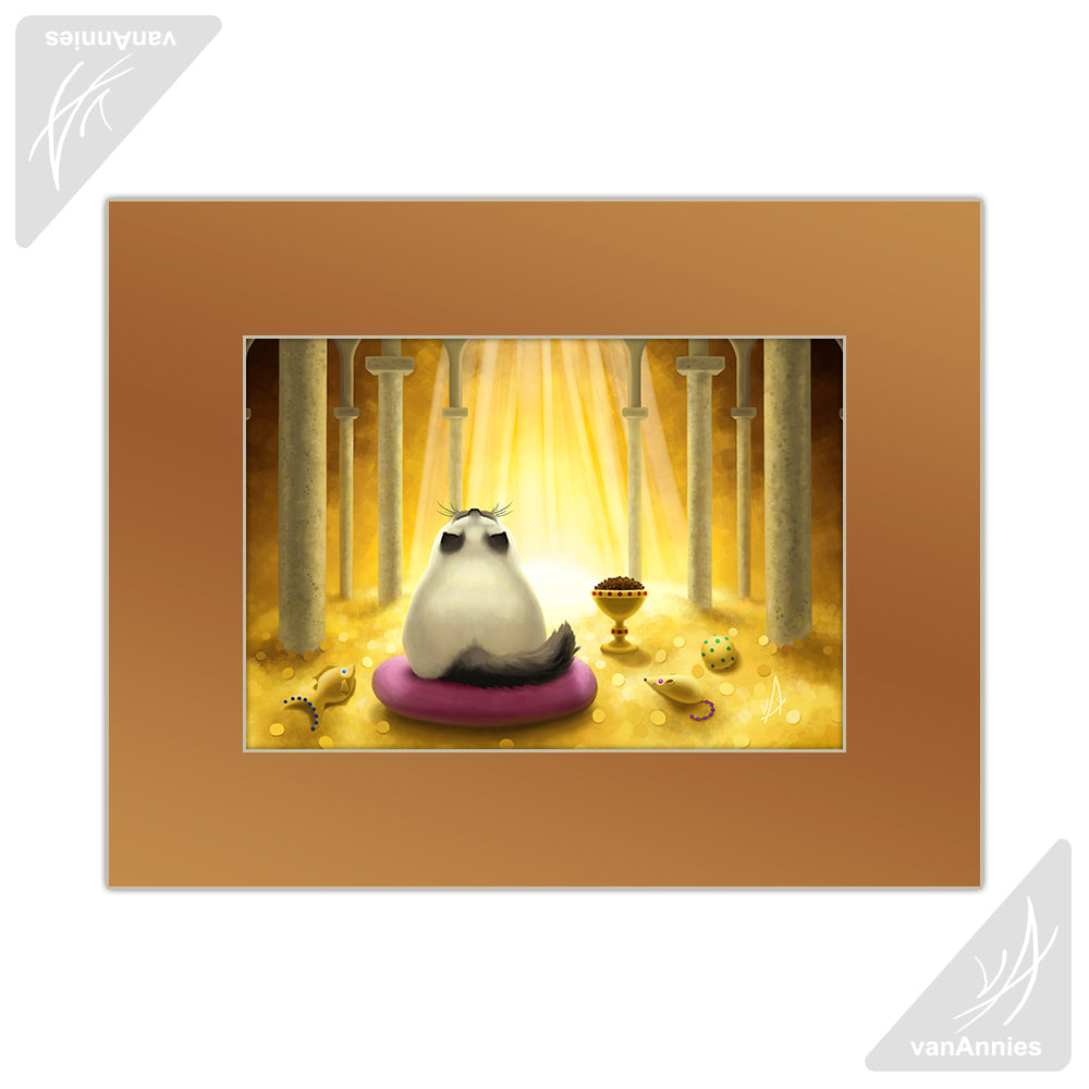 El Dorado (Siamese Cat with Golden Hoard) Matted Print
