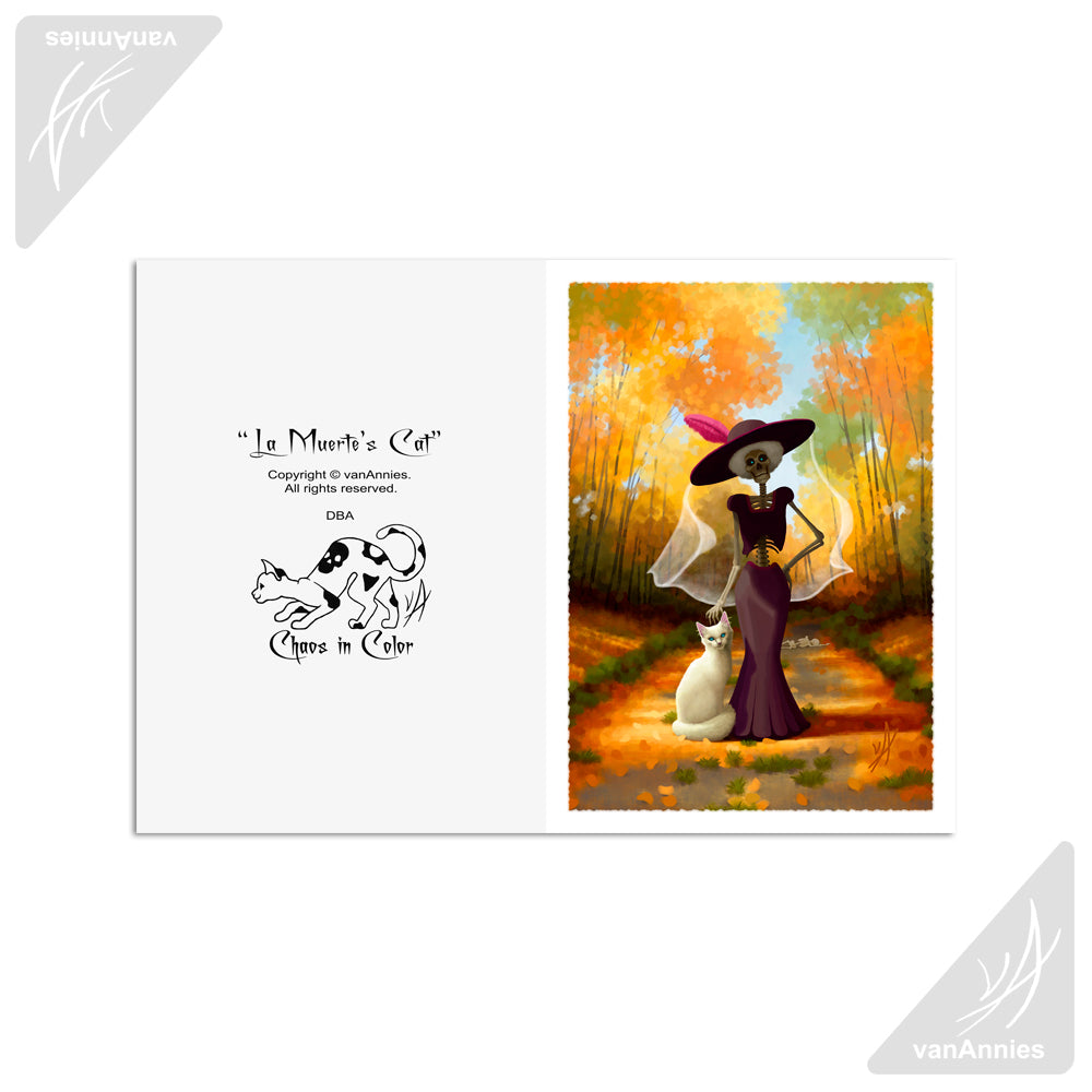 La Muerte's Cat 5x7 Art Card Print