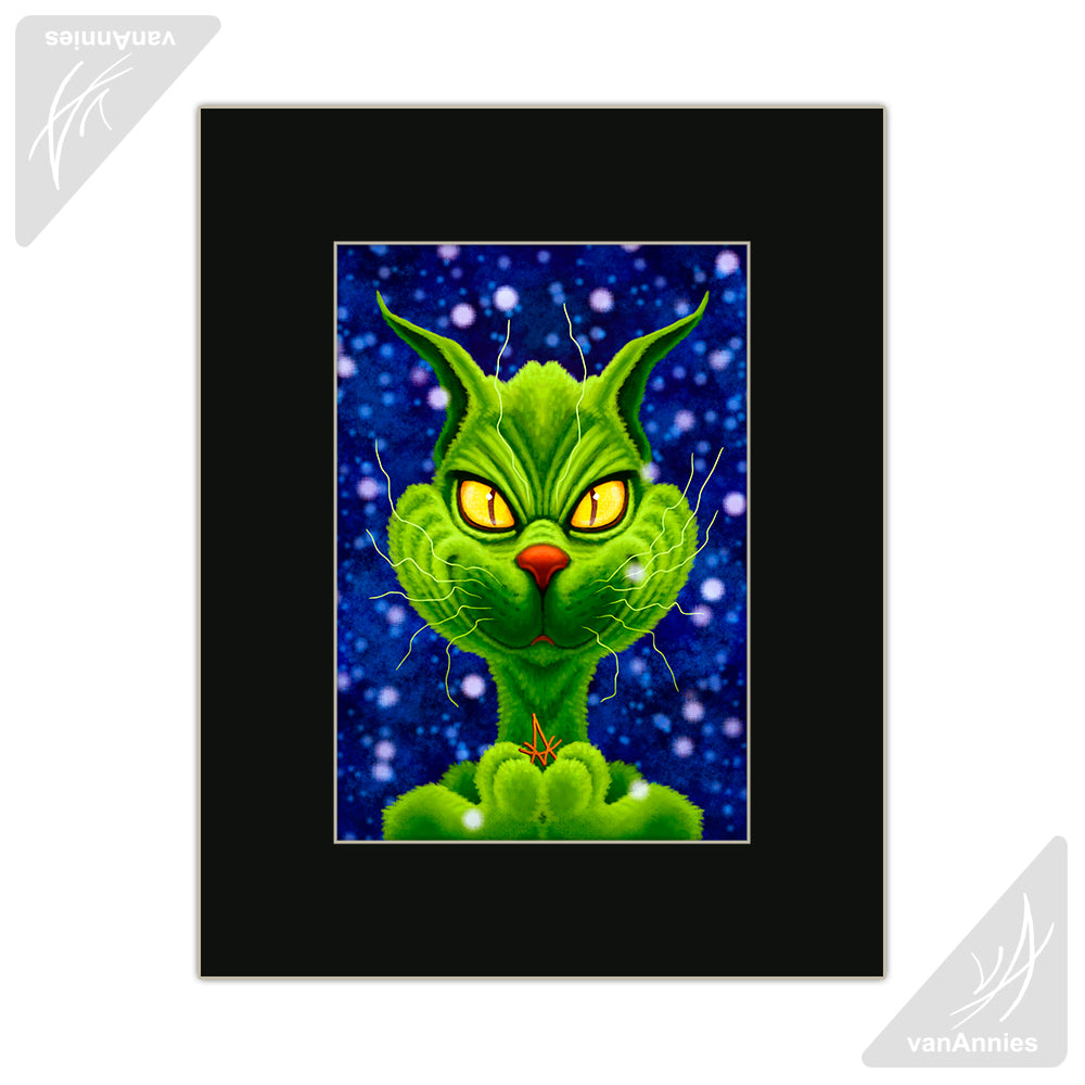 Meowster Grinch Matted Print