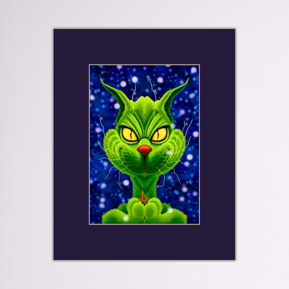 Meowster Grinch Matted Print