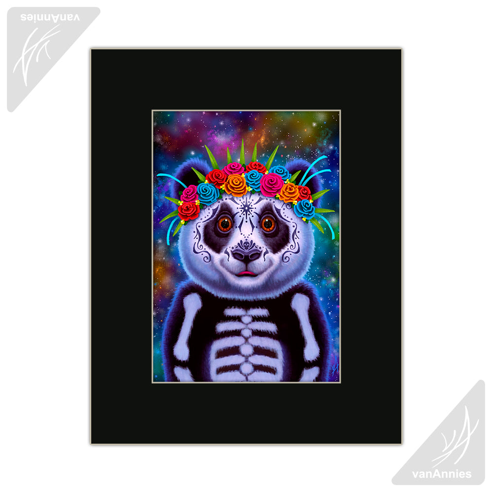 Panda Surprise Dia de los Muertos Paper Art Print
