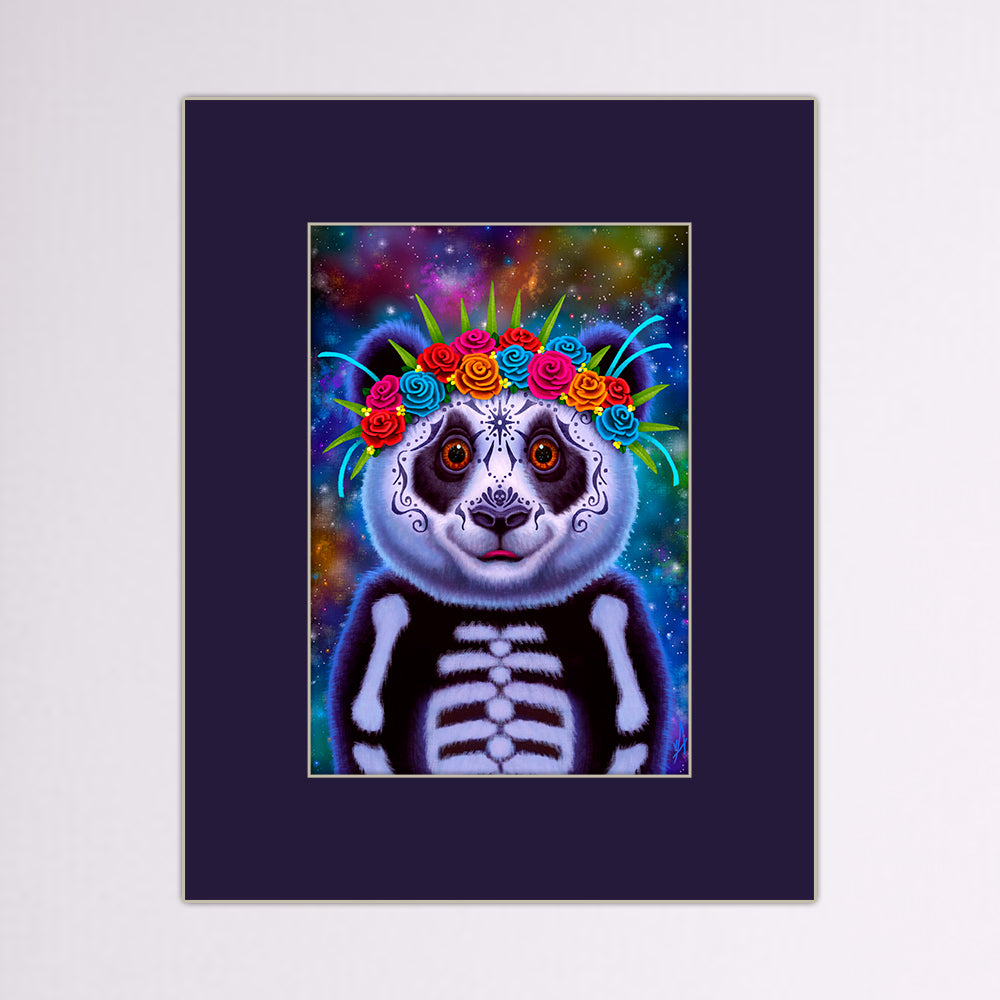 Panda Surprise Dia de los Muertos Paper Art Print