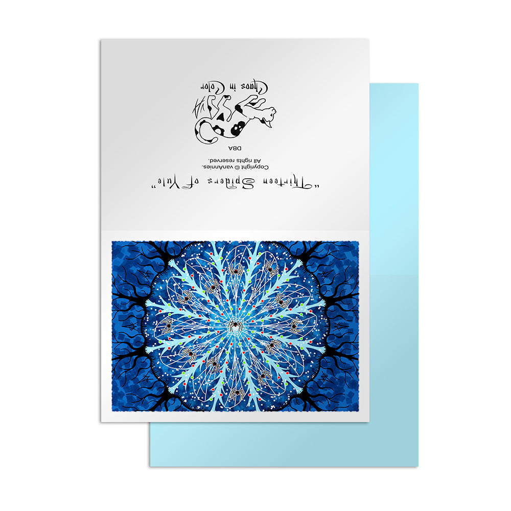 Thirteen Spiders of Yule 5x7 Pearl Metallic Art Card Print