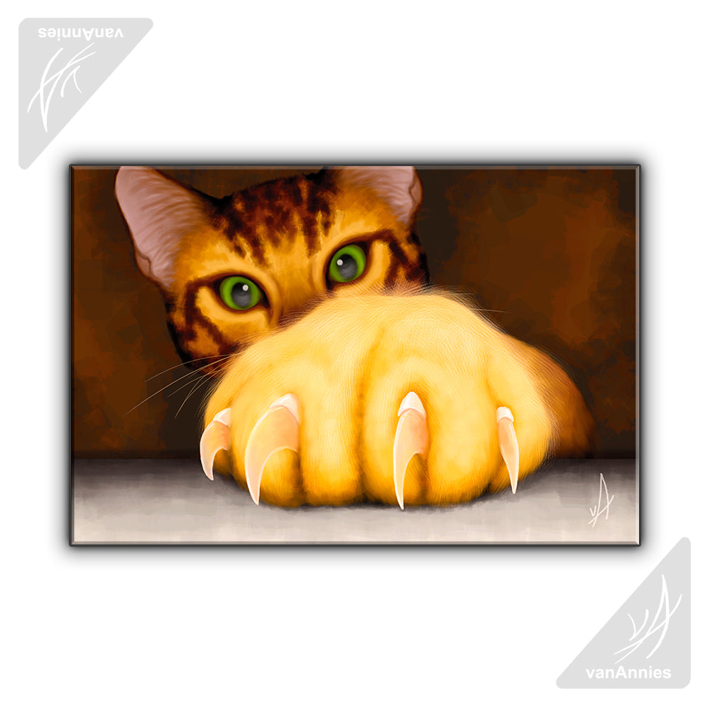 Under My Paw Wrapped Canvas Print