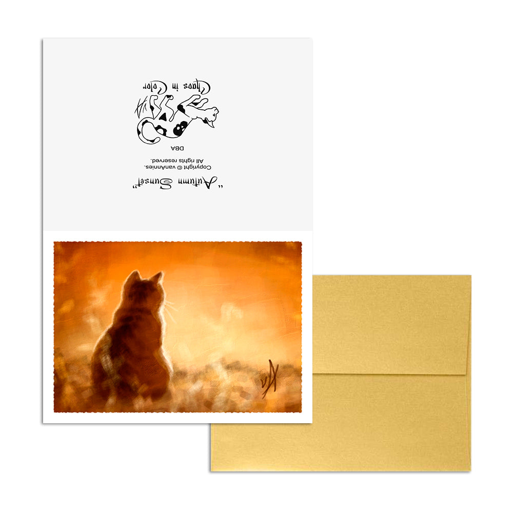 Autumn Sunset 5x7 Art Card Print
