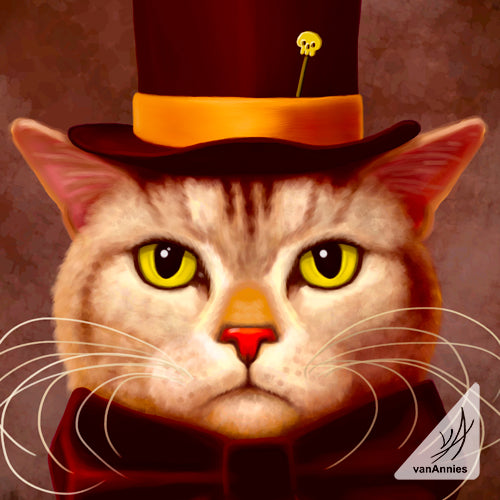 Mr Twisty (Dapper Cat) Wrapped Canvas Print