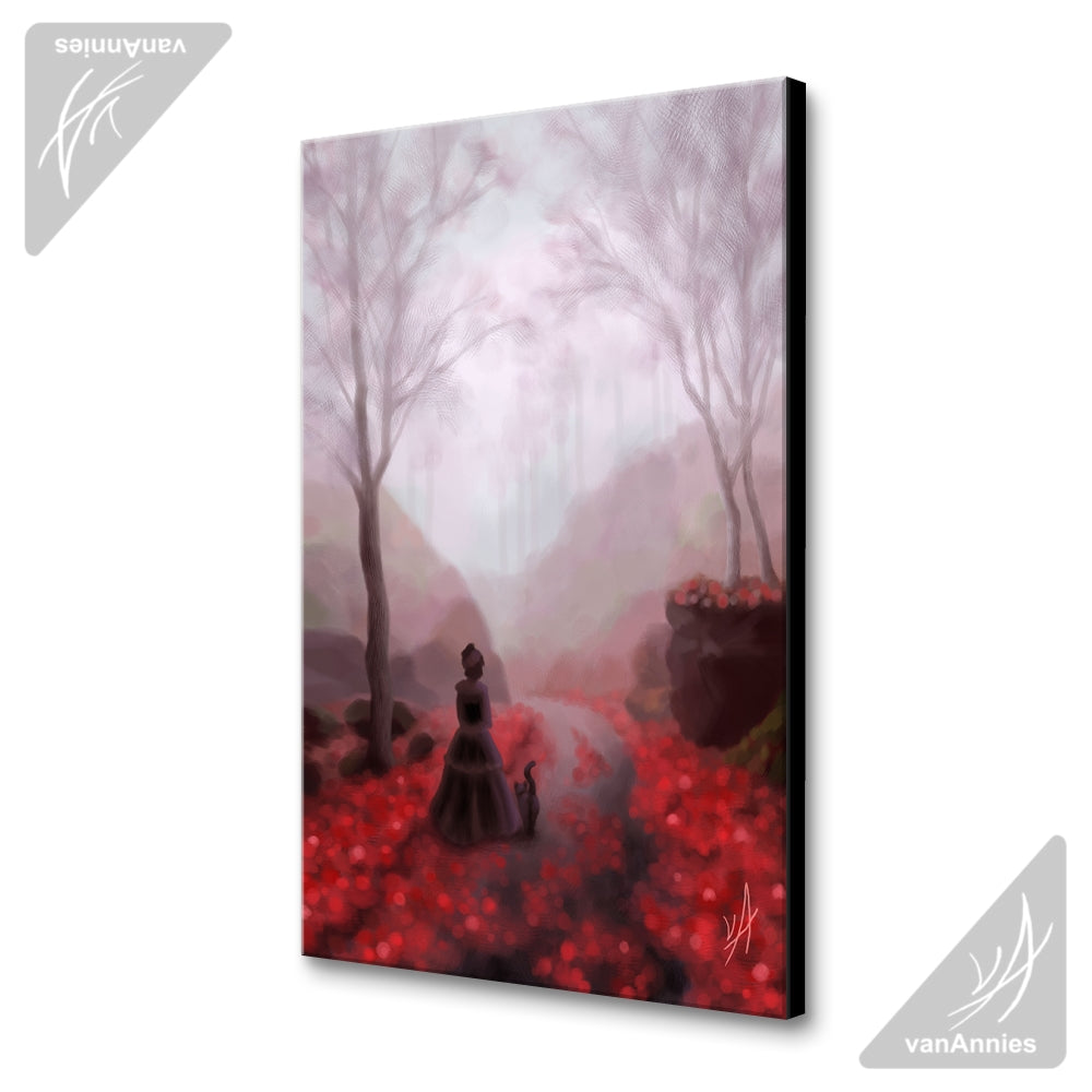 February Fog (Victorian Woman and Cat) Wrapped Canvas Print