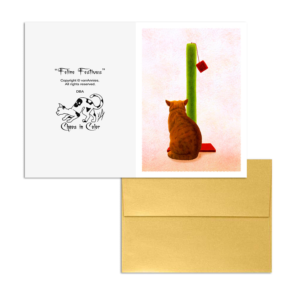 Feline Festivus 5x7 Art Card Print