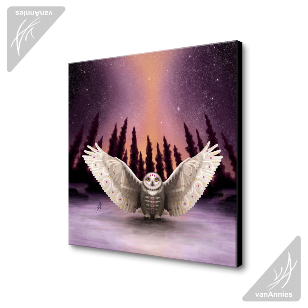 Harbinger (Snowy Owl Wraith) Wrapped Canvas Print