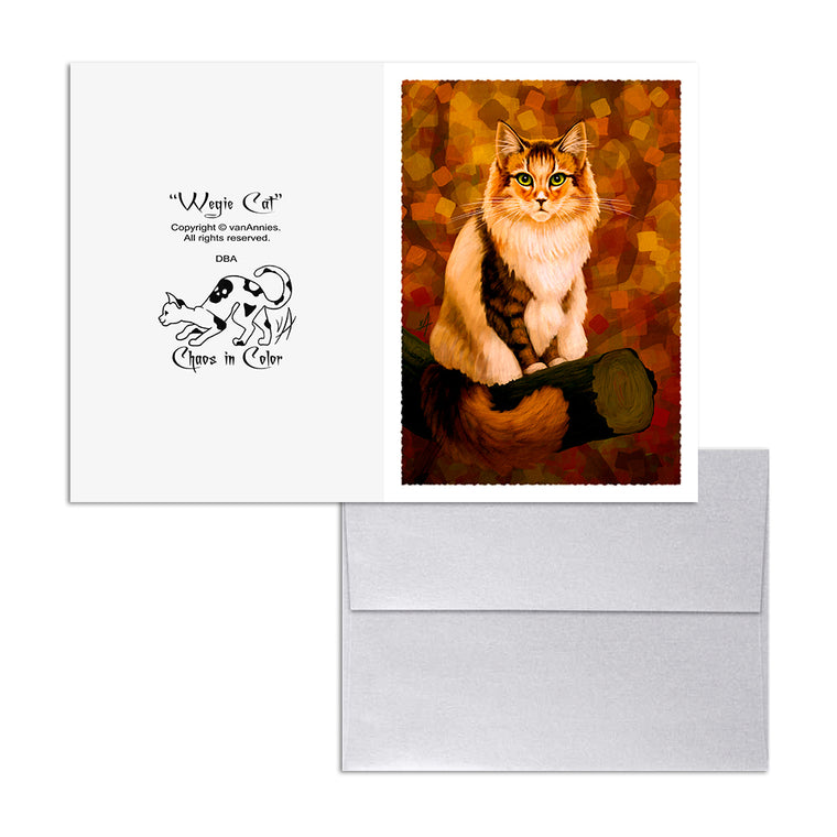 Wegie Cat 5x7 Art Card Print