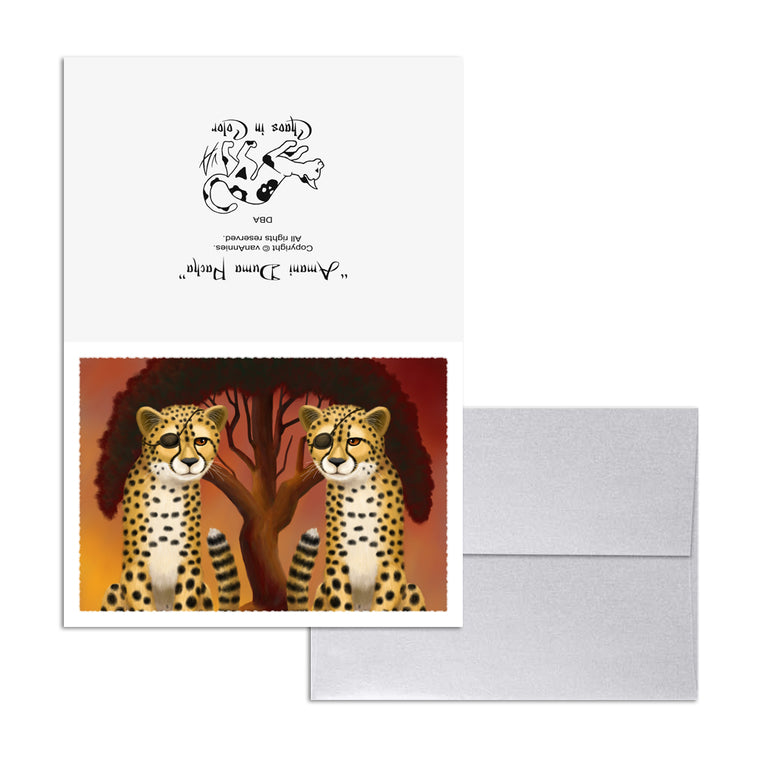Amani Duma Pacha (Cheetah Twins) 5x7 Art Card Print