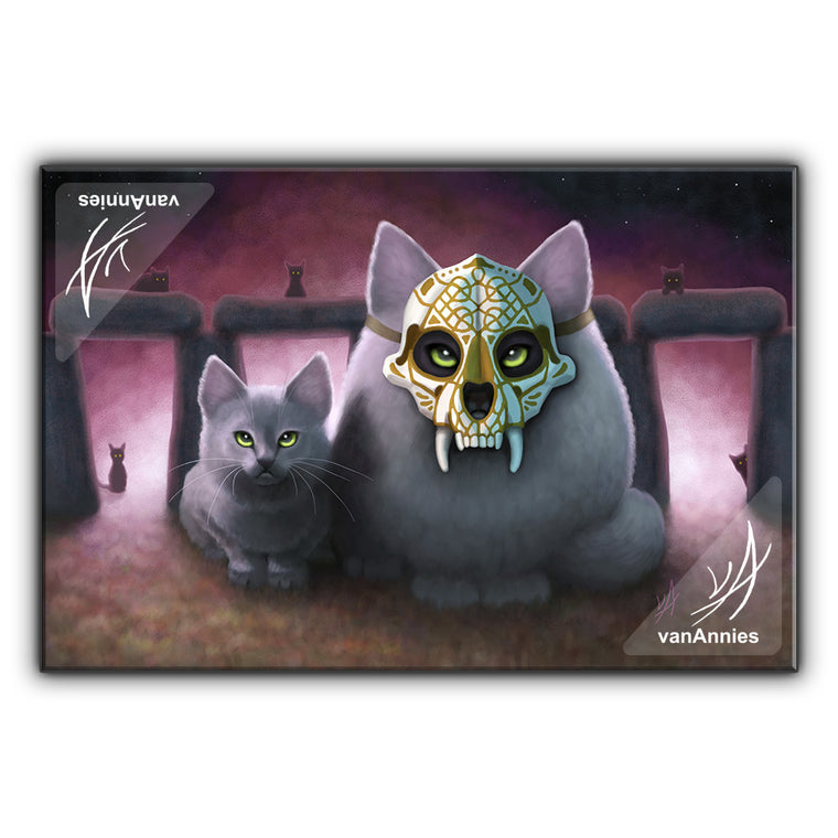 Ancestor (Sugar Skull Cat) Wrapped Canvas Print