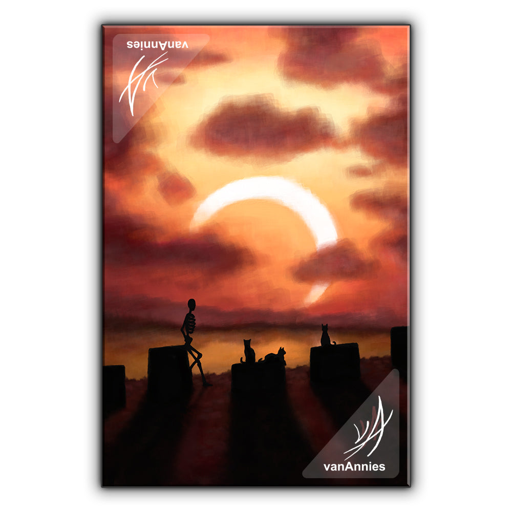 Eclipse at Sunset 18x12 Wrapped Canvas Print
