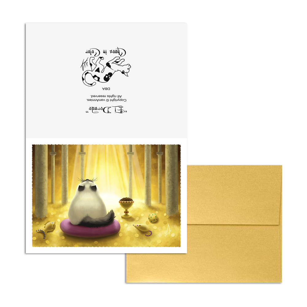 El Dorado (Siamese Cat with Golden Hoard) 5x7 Art Card Print