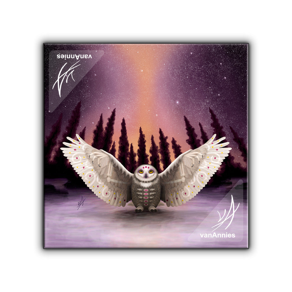 Harbinger (Snowy Owl Wraith) Wrapped Canvas Print