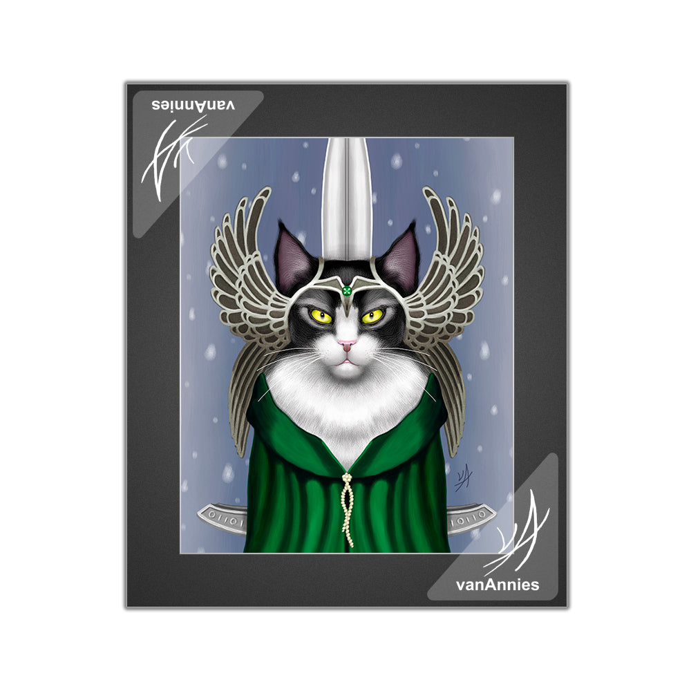 Lady Sif the Warrior Cat Goddess Matted Print